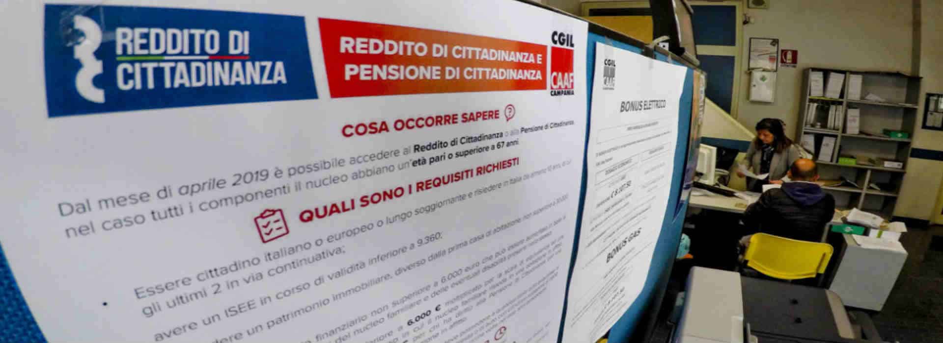 Cartello del Reddito di cittadinanza